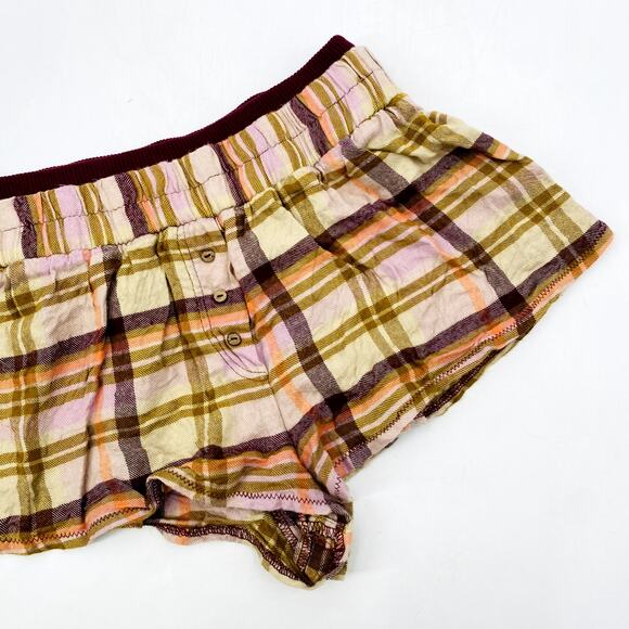 Free people plaid lounge pajama shorts - Picture 1 of 4